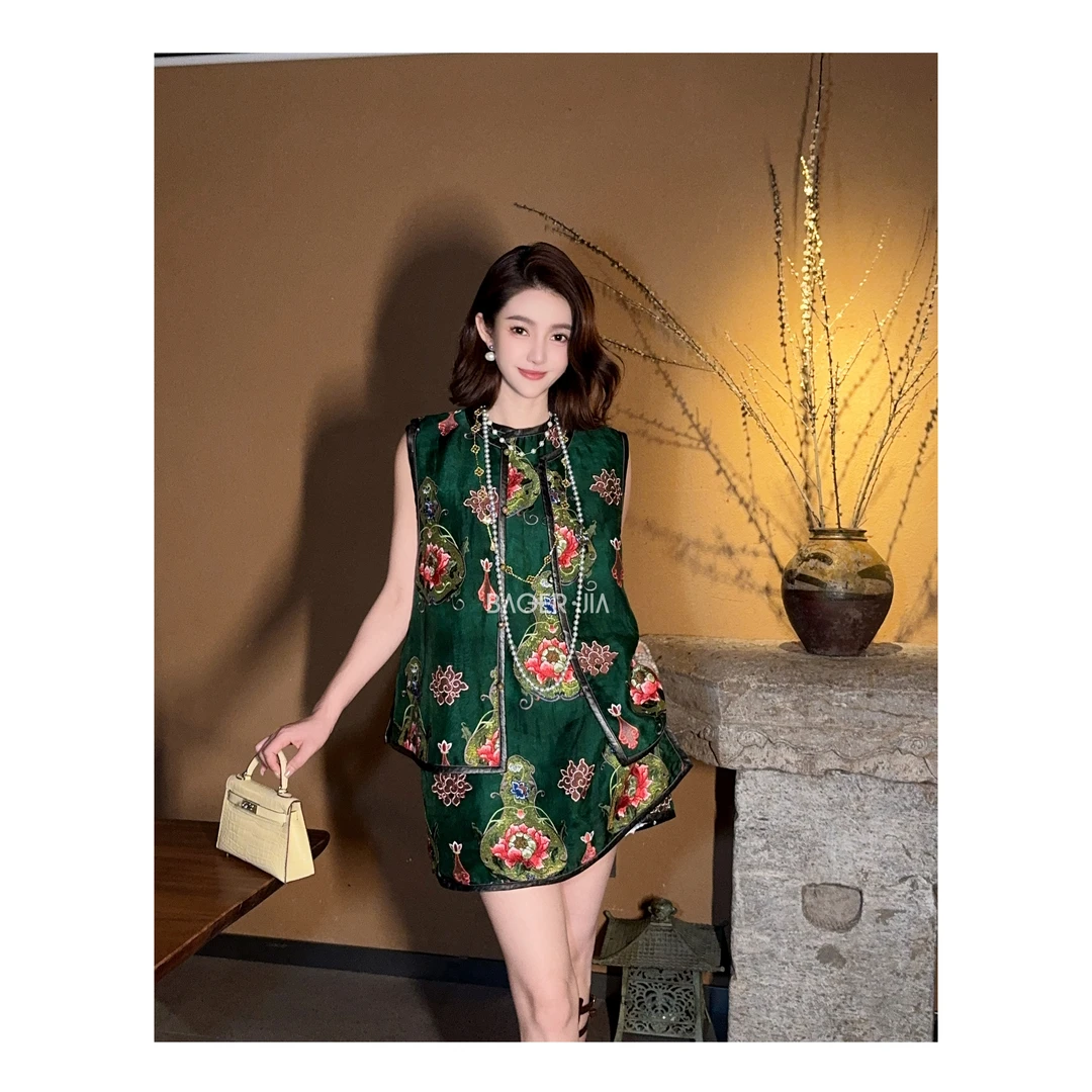 国潮-【长乐】宝儿家含幂BJ98625206XQ夏季款吉祥如意宝瓶刺绣马甲