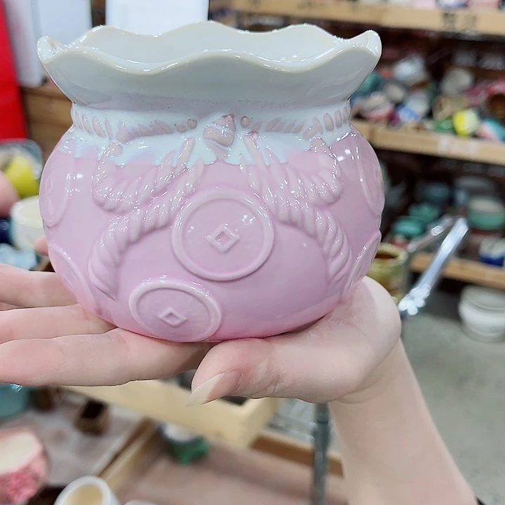 有孔，凑10元包邮陶瓷花盆发货！