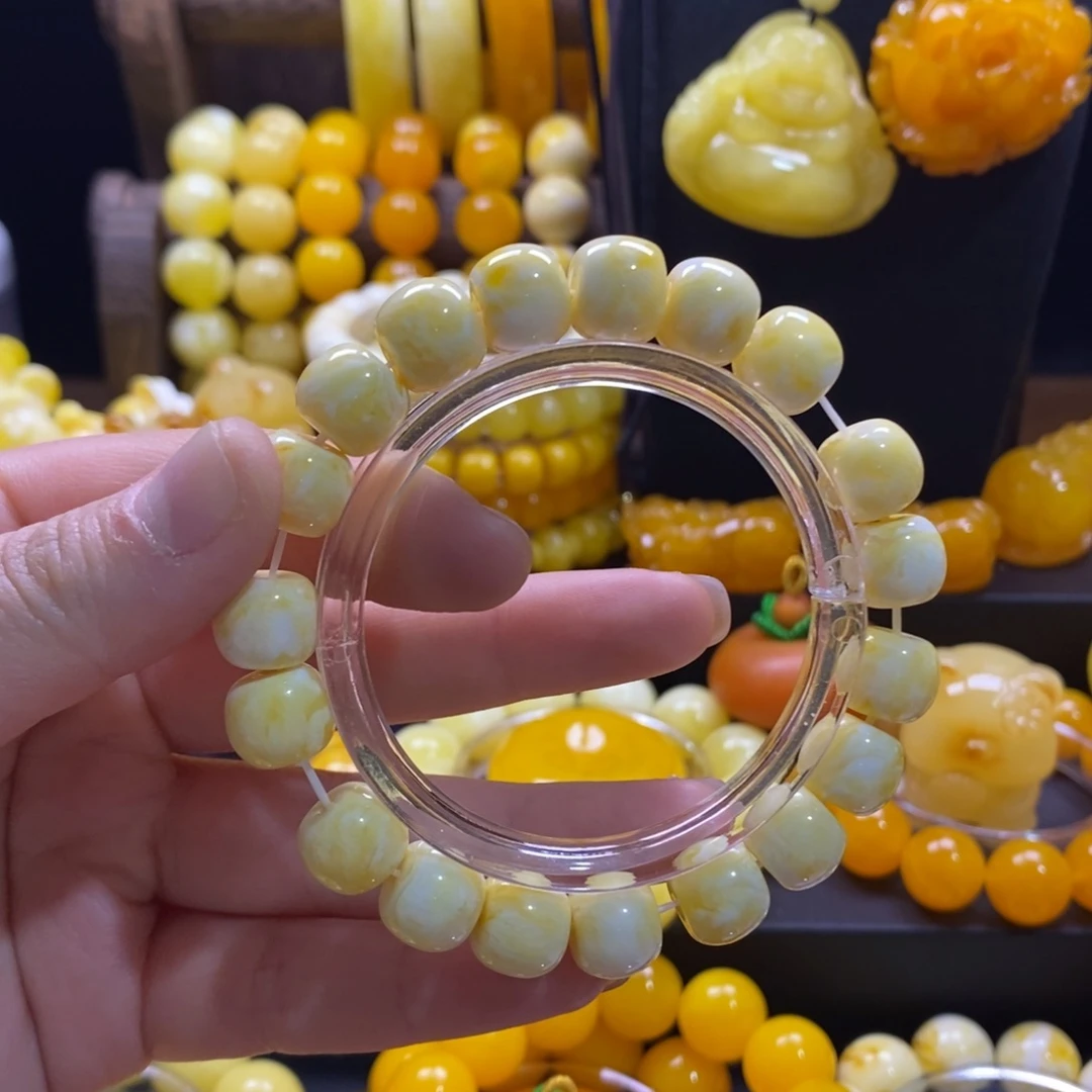 ****糖非金属全品瓷白金花卡12手串