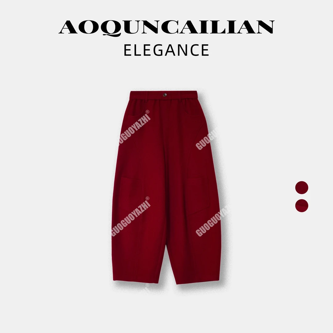 AoQunCaiLian秋冬时尚设计师款口袋休闲裤-GG85057