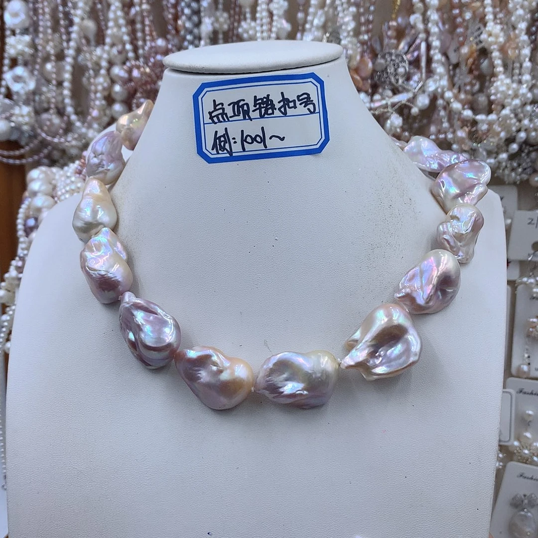 淡水珍珠银S925镶嵌项链耳饰