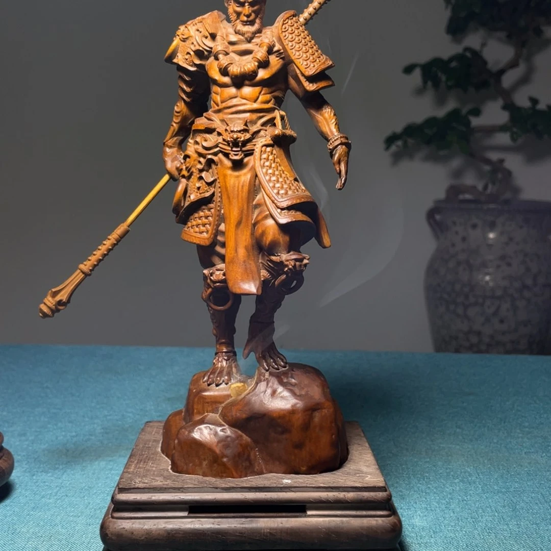 黄杨木双****部摆件工艺品香炉