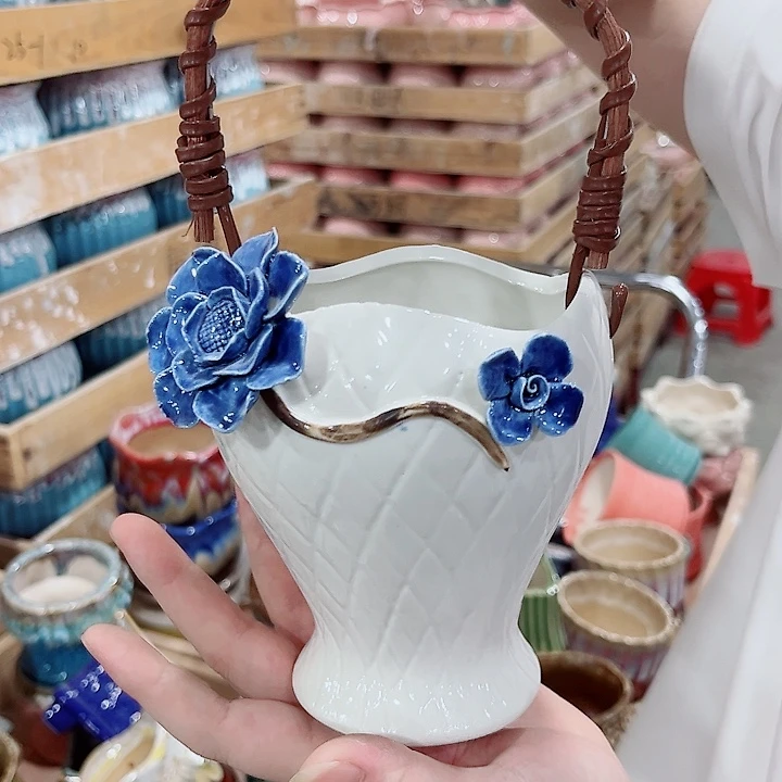 有孔.凑单10元陶瓷花盆发货！