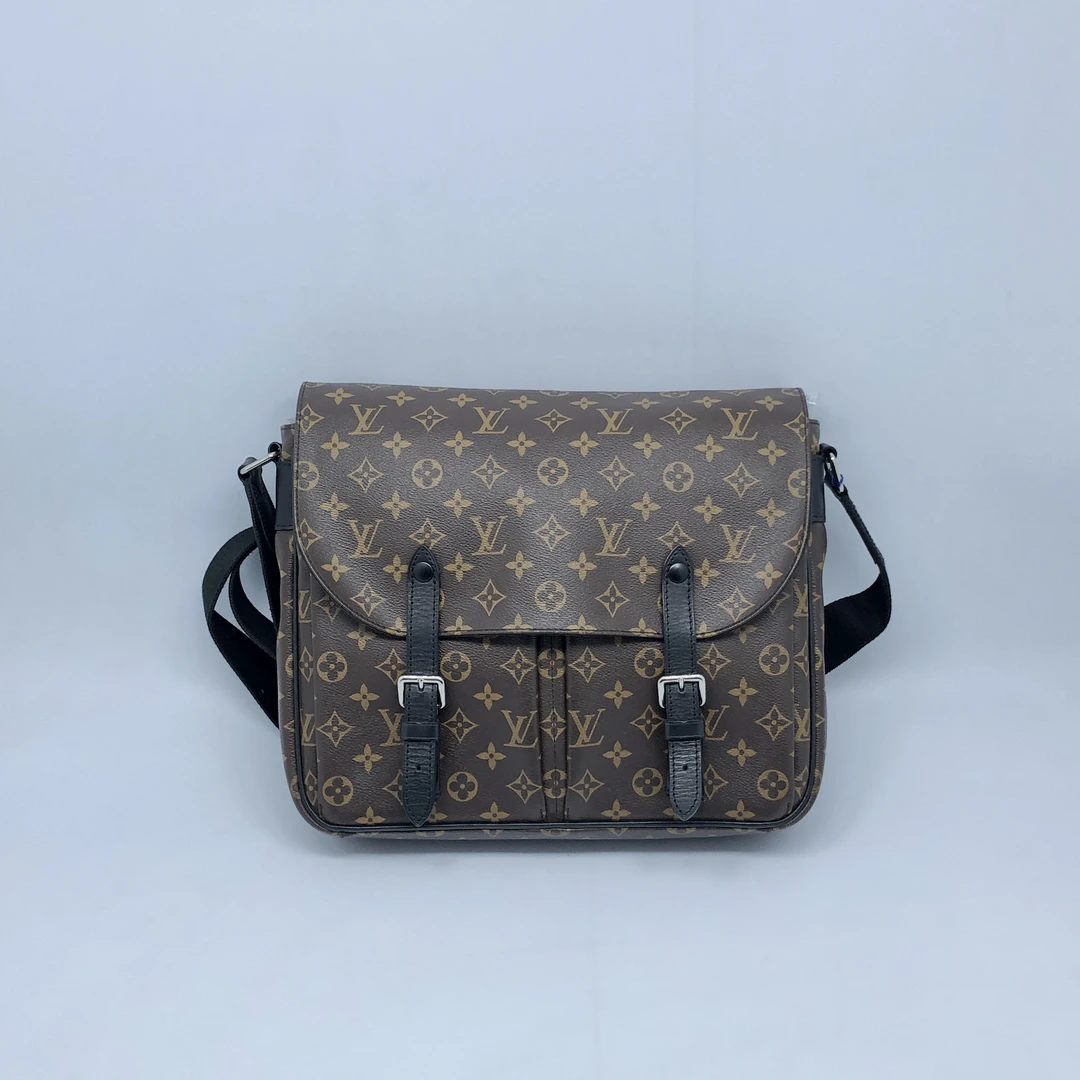 95新 LouisVuitton/路易威登 棕老花双扣单肩包/4178号