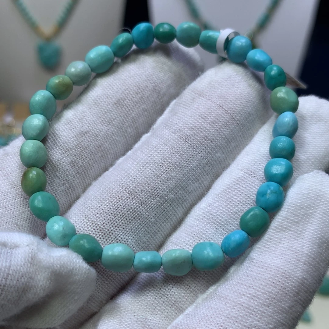 绿松石未镶嵌糖豆单圈