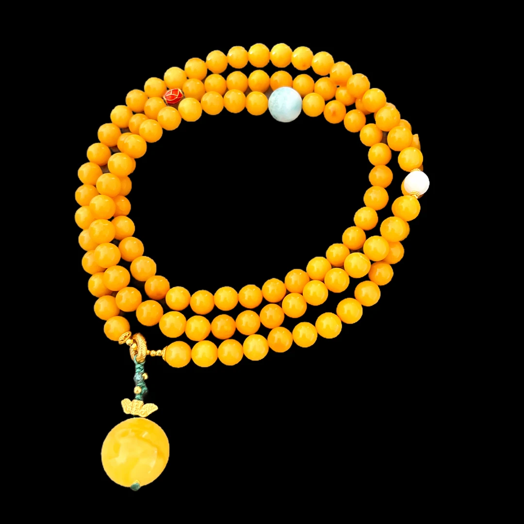 V7620蜜蜡项链孤品