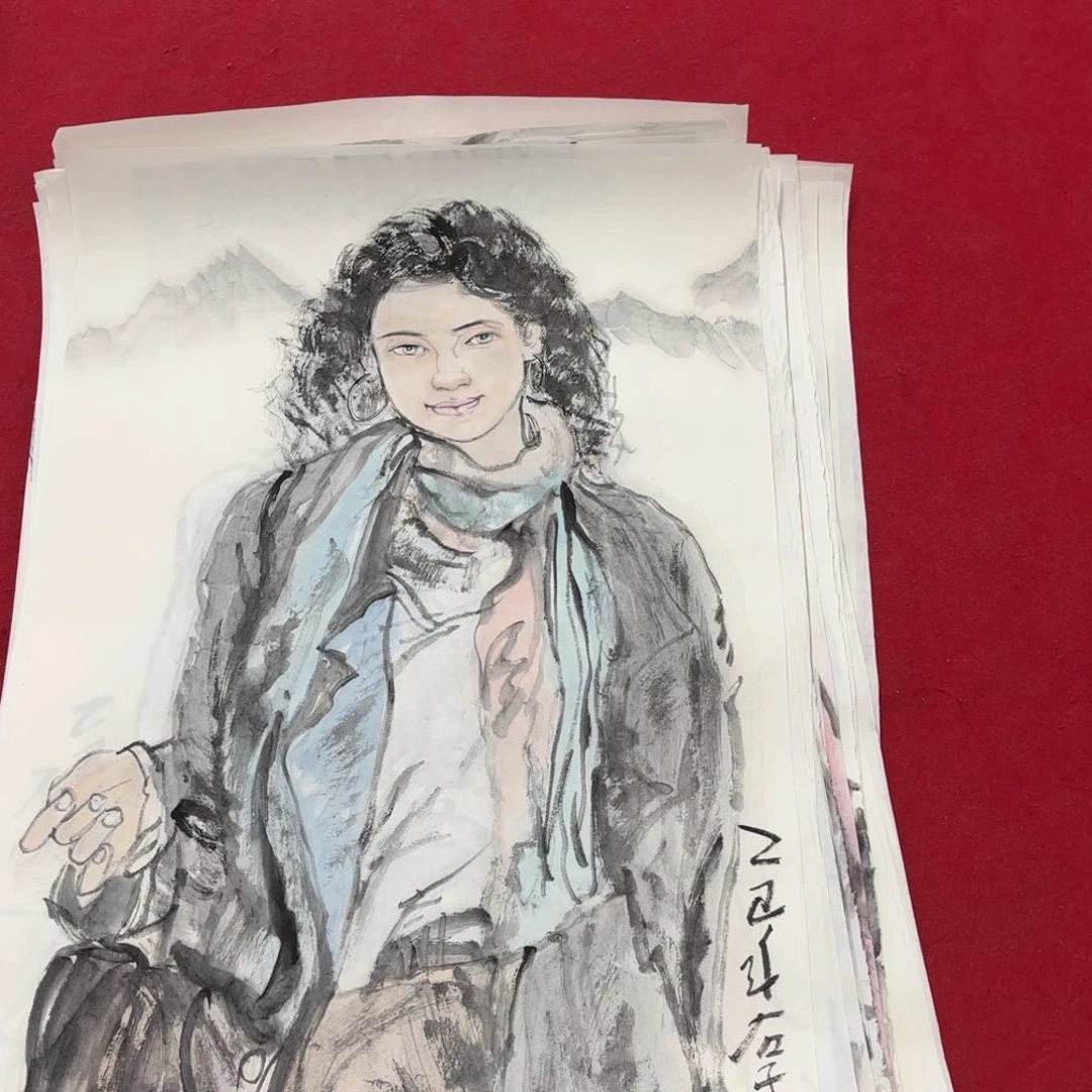 国画花鸟等图案为主的