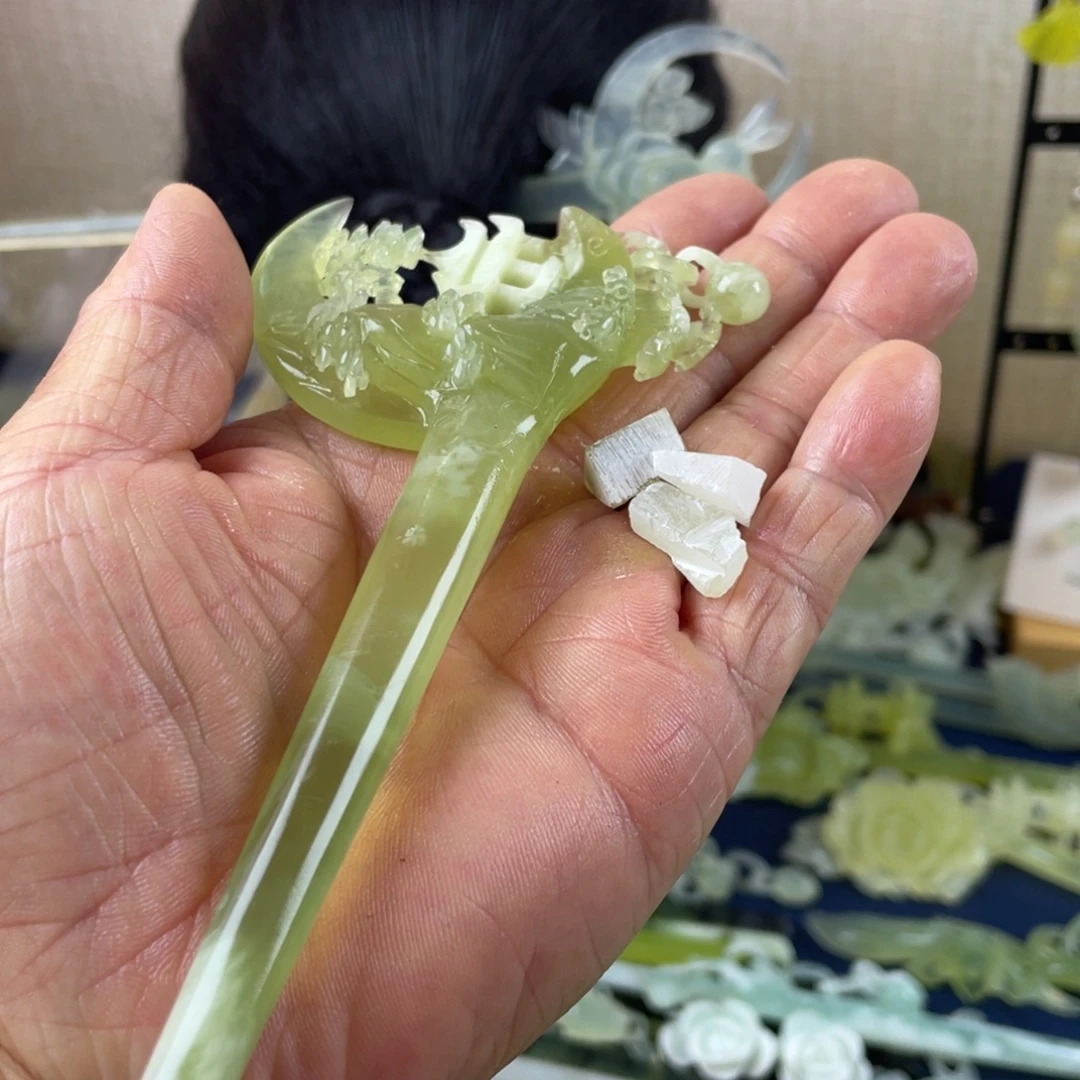 桶***桶蛇纹石玉未镶嵌发饰