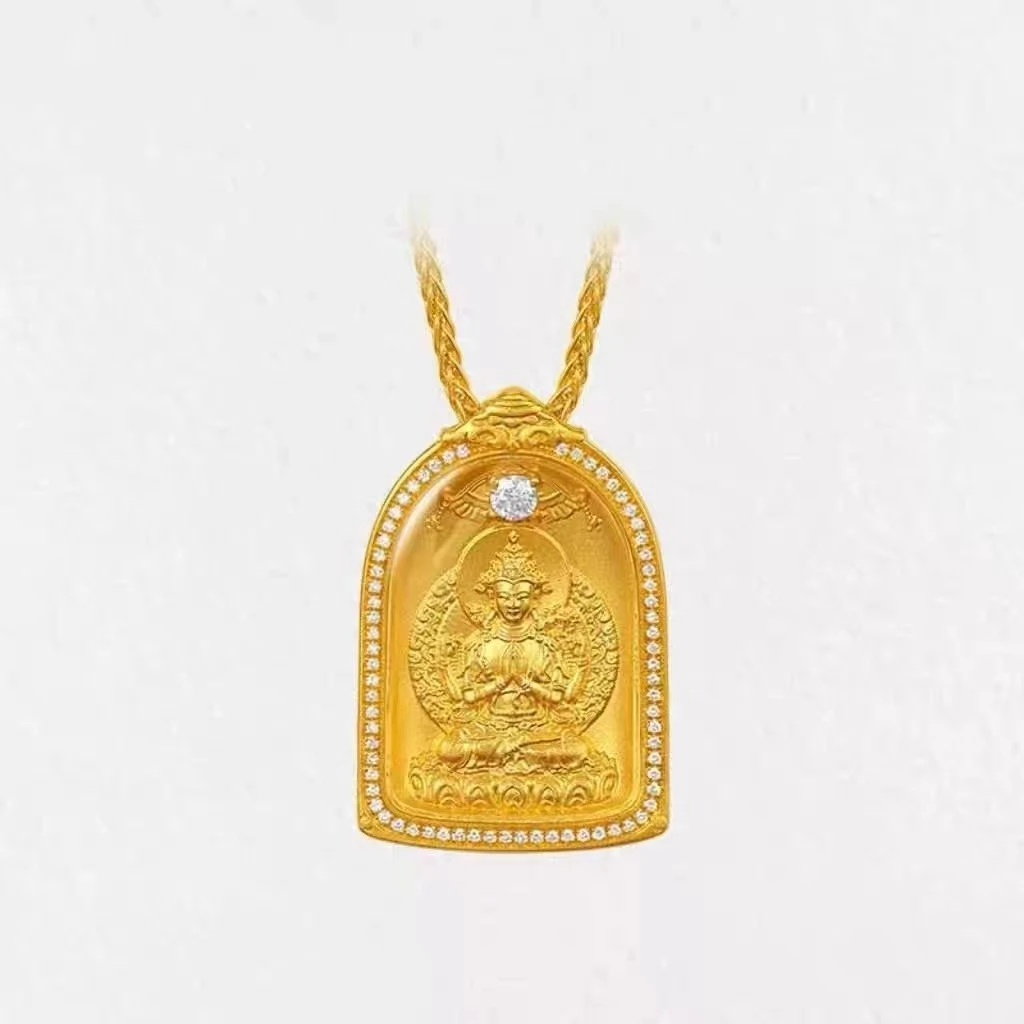 铜合金项链 几何本命年挂坠吊牌项链