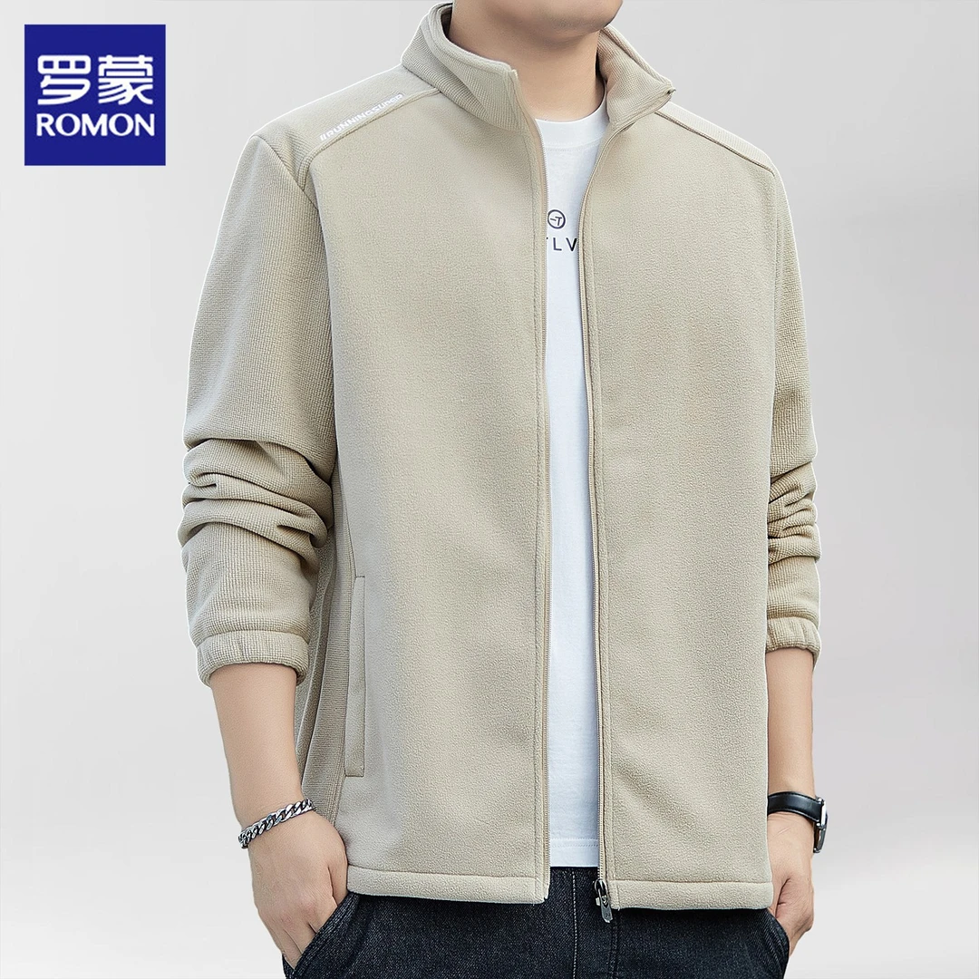 罗蒙男士开衫卫衣2025年秋季新款宽松立领上衣潮流休闲夹克外套男