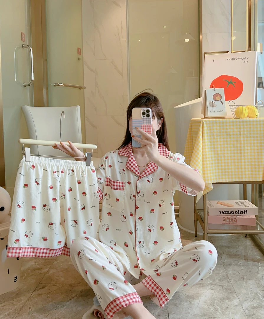 【6】品牌睡衣淸仓 款多量少 睡衣女夏天带胸垫可外穿家居服套装薄