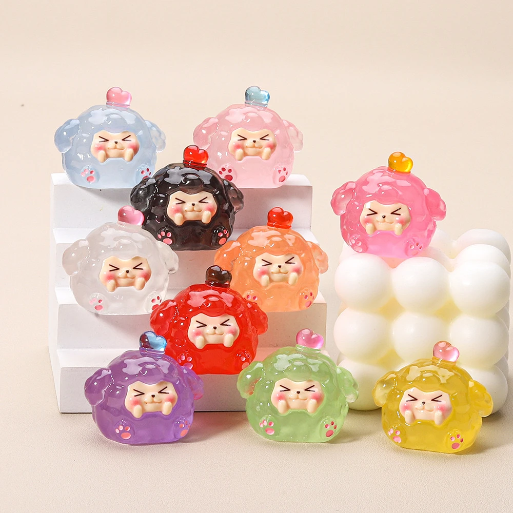 夜光福气团子 可爱diy饰品配件摆件立体卡通树脂玄关摆设车载