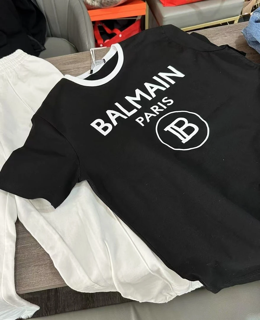 99新 BALMAIN/巴尔曼 有奢友得严选丨巴尔曼印花黑色短袖00157