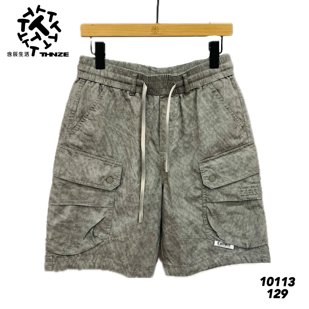 中腰直筒薄款简约夏季青年短裤美式纯色微弹力免烫ol牛仔男士