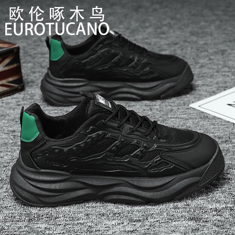 欧伦啄木鸟EUROTUCANO透气潮流百搭休闲网面鞋男士跑步运动老爹鞋