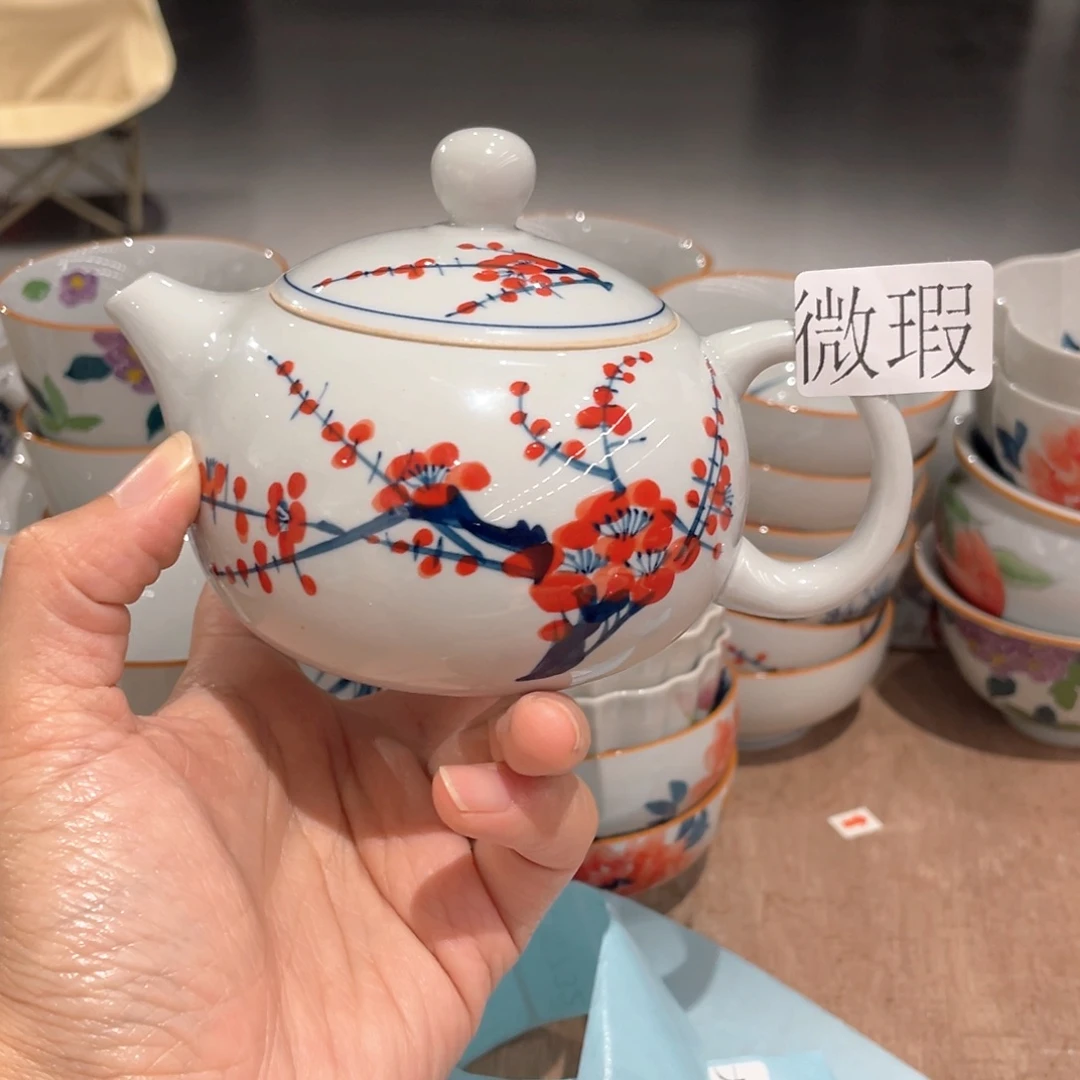 釉下手绘茶具微瑕