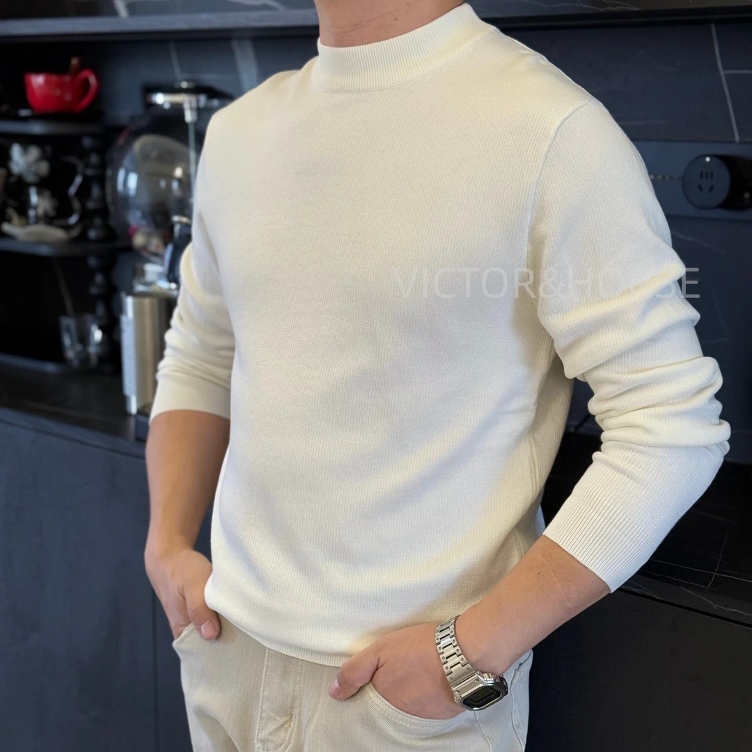 V&H『针织打底』男上衣长袖男装针织肌理感柔软糯亲肤舒适毛衣#8630