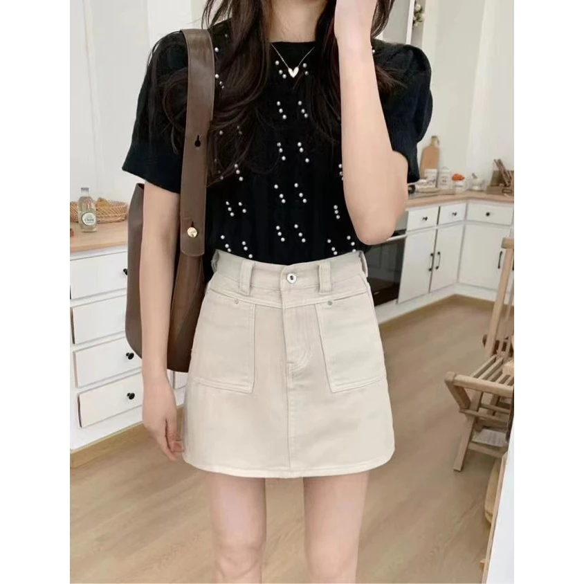 新款高腰牛仔半裙13716