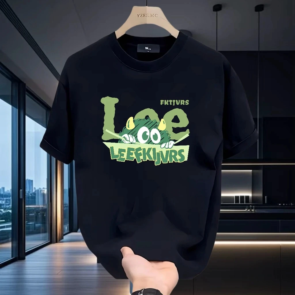 潮牌2025夏季爆款男士纯棉短袖T恤休闲百搭轻奢高档体恤百搭上衣