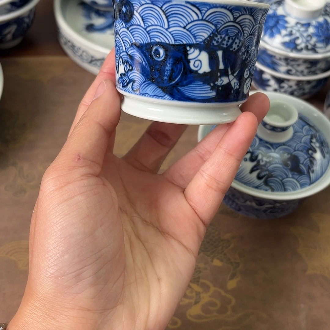 陶瓷盖碗景德镇手绘茶器