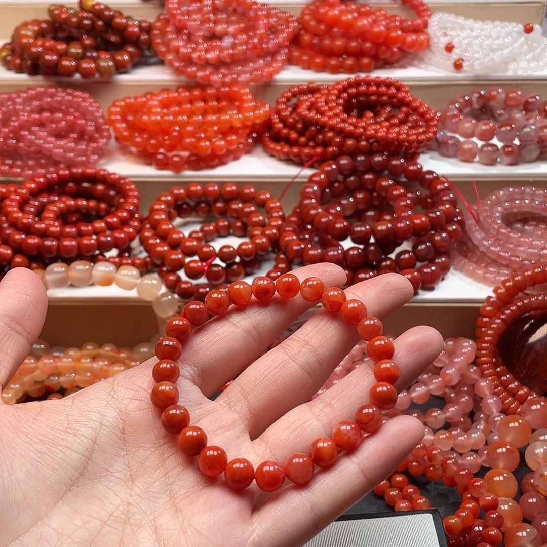 南红玛瑙未镶嵌手链