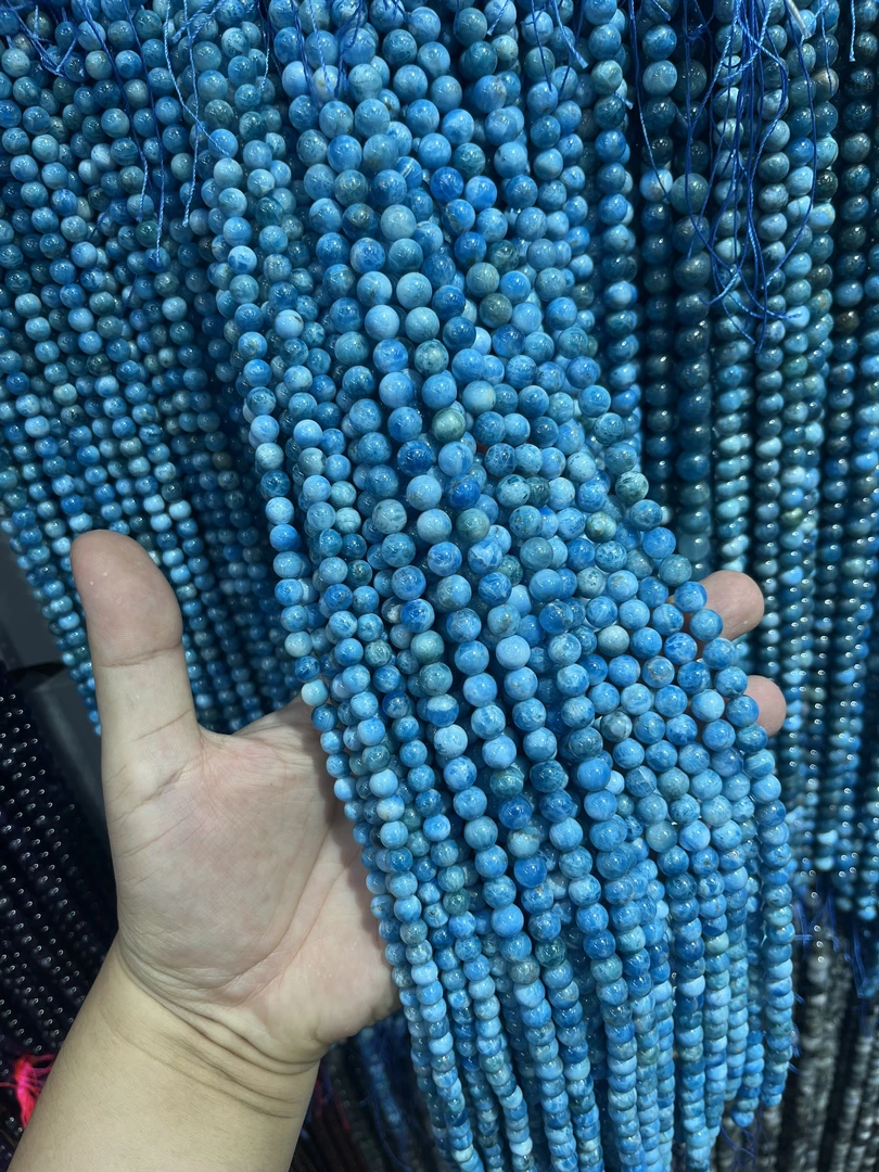 8mm蓝磷灰    珠宝半成品散珠DIY批发