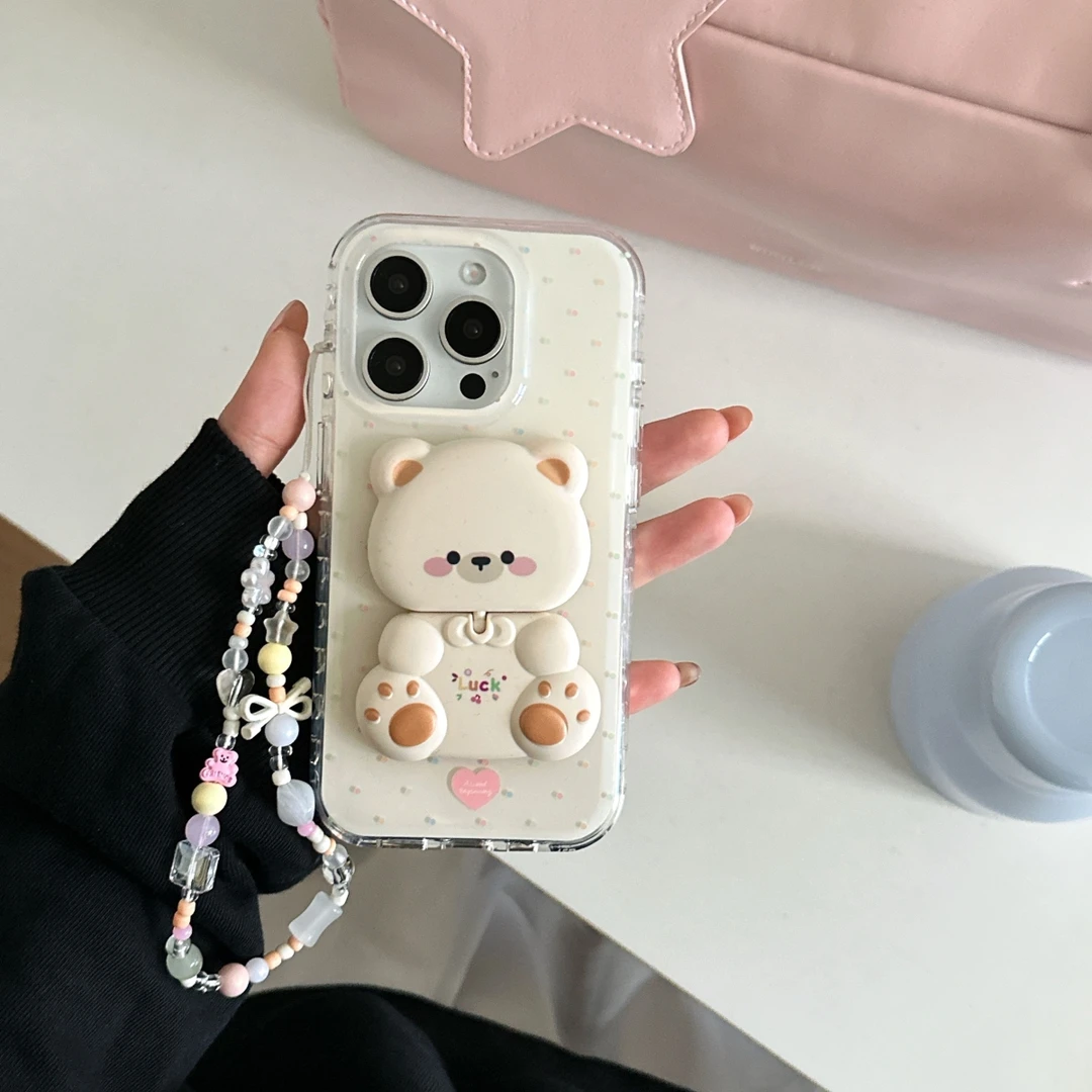 彩色波点支架链条适用于苹果16/15/14/13/promax手机壳iphone16p