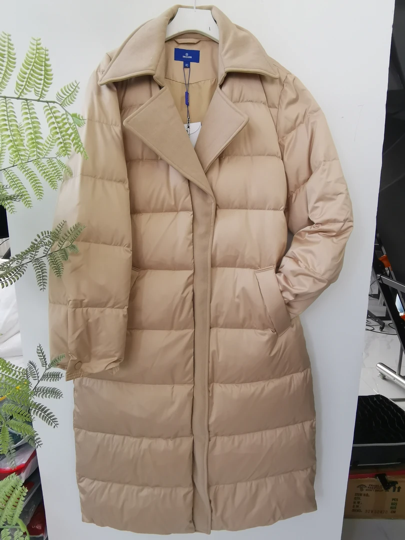 【乐见自营】恩 S A023 法式收腰桑蚕丝长款羽绒服 508650