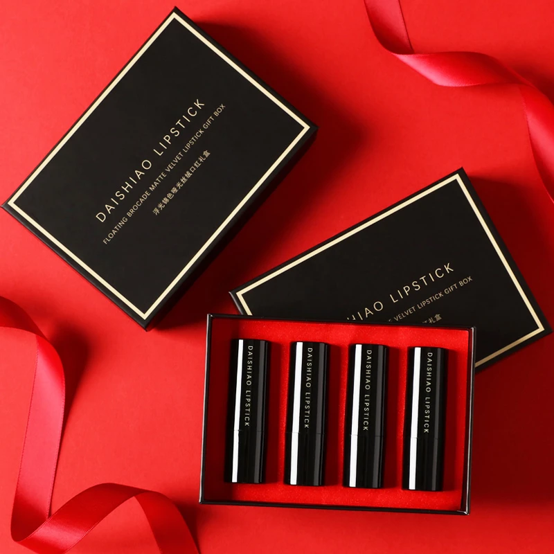 【新疆包邮】黛诗澳4支装哑光丝绒口红礼盒显白唇膏浮光锦色礼盒装