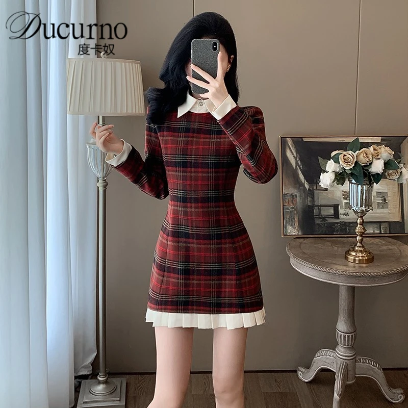 秋季韩版名媛千金学院风裙子小个子高级感御姐气质小香风连衣裙女