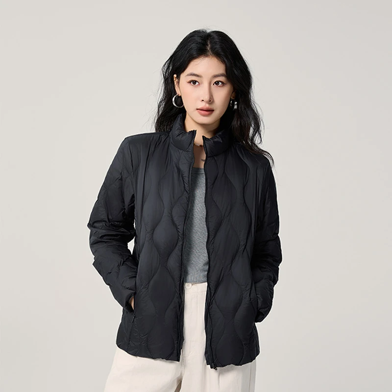 【D.cousin】女款轻薄立领短款时尚百搭轻薄羽绒服三季可穿