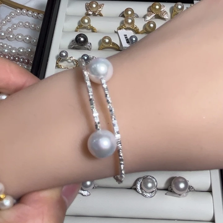 淡水珍珠颈饰银S925镶嵌湖****家
