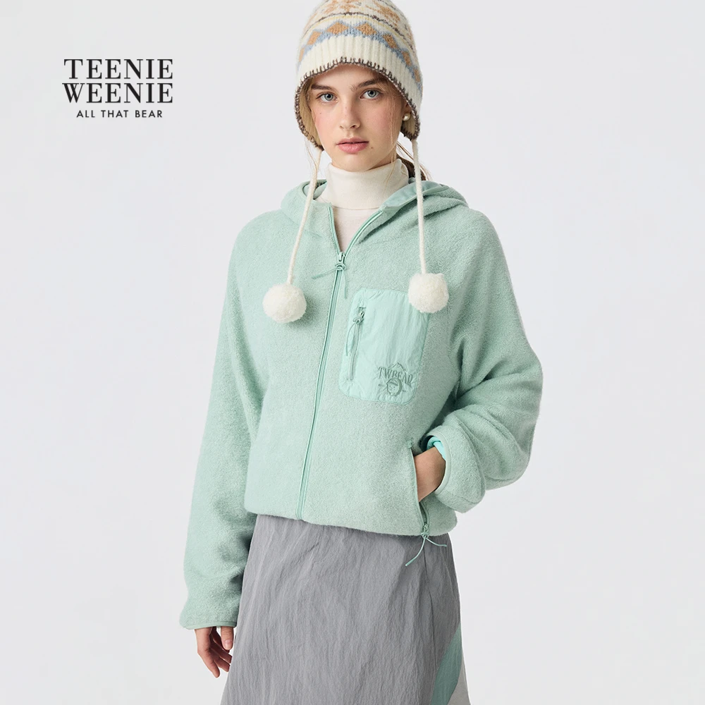 TeenieWeenie小熊卫衣25秋新款休闲活力连帽外套TTMZ254T02T