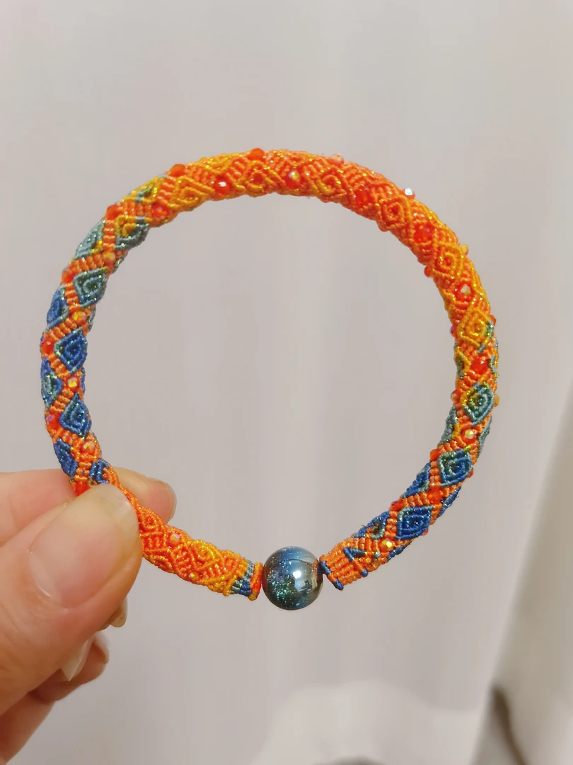 非金属布艺手链 回纹立体镂空手绳定制纯手工编织