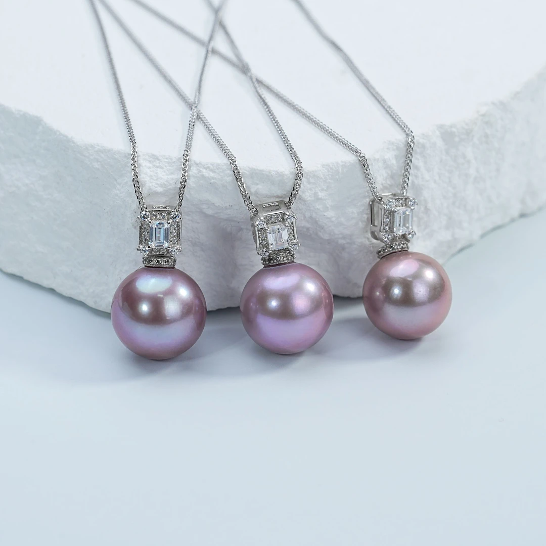 【618大促紫龙珠】大点位淡水紫珍珠银S925吊坠14-15mm多样性发一