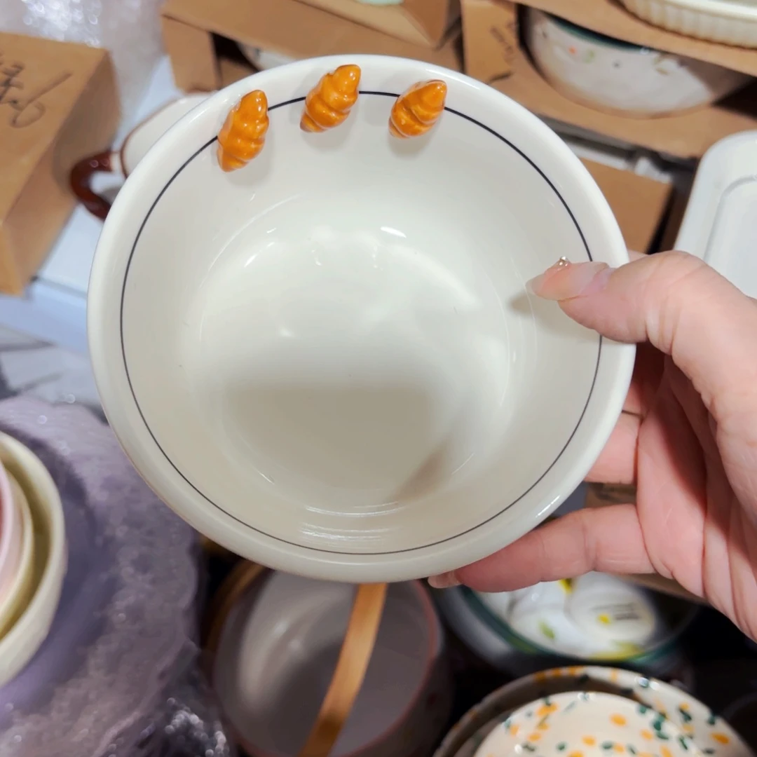 陶瓷碱水结面包五寸米饭碗微微瑕