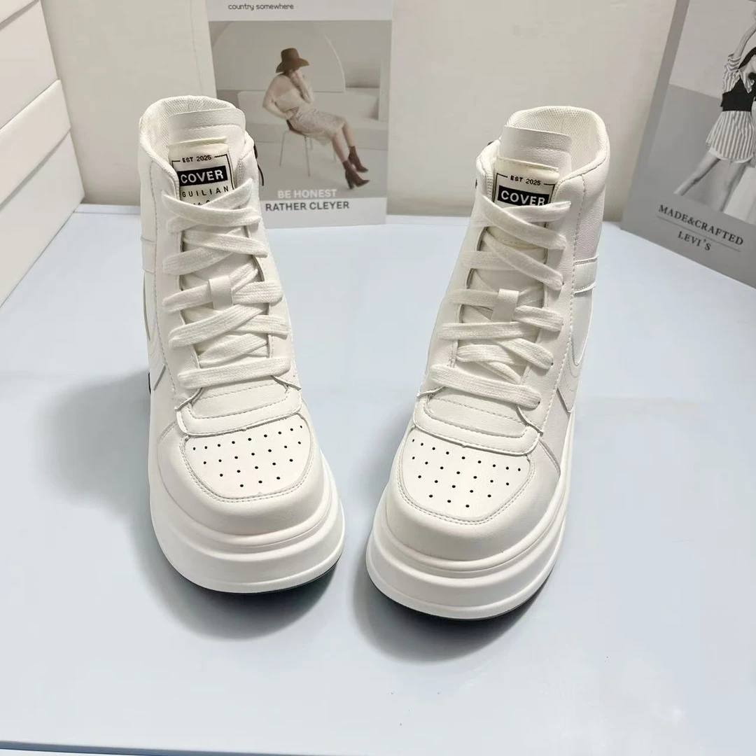 15CM隐形增高男女同款中帮休闲鞋11CM时尚百搭舒适单鞋爆款小白鞋