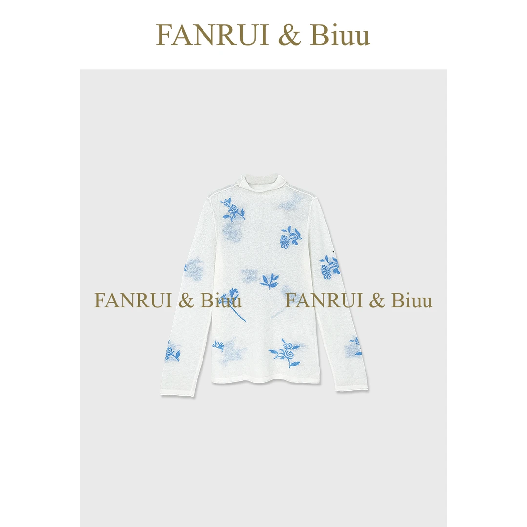 FANRUI/泛芮「贝贝biuu」绣花洋气小众设计感秋款针织上衣女B18043