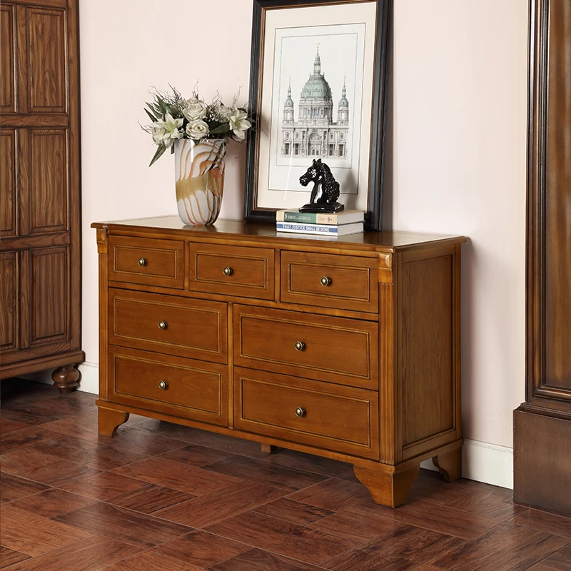 龙耀七斗柜美式柜子储藏斗柜边柜尺寸长130CM*宽40CM*高75CM