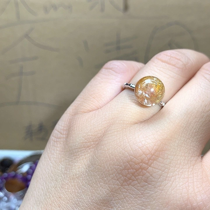 水晶水晶戒指银S925镶嵌