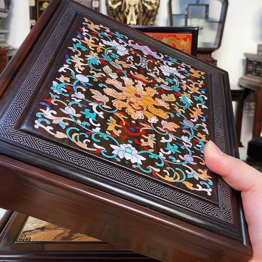 成套家具红酸枝木类大红酸枝茶盒