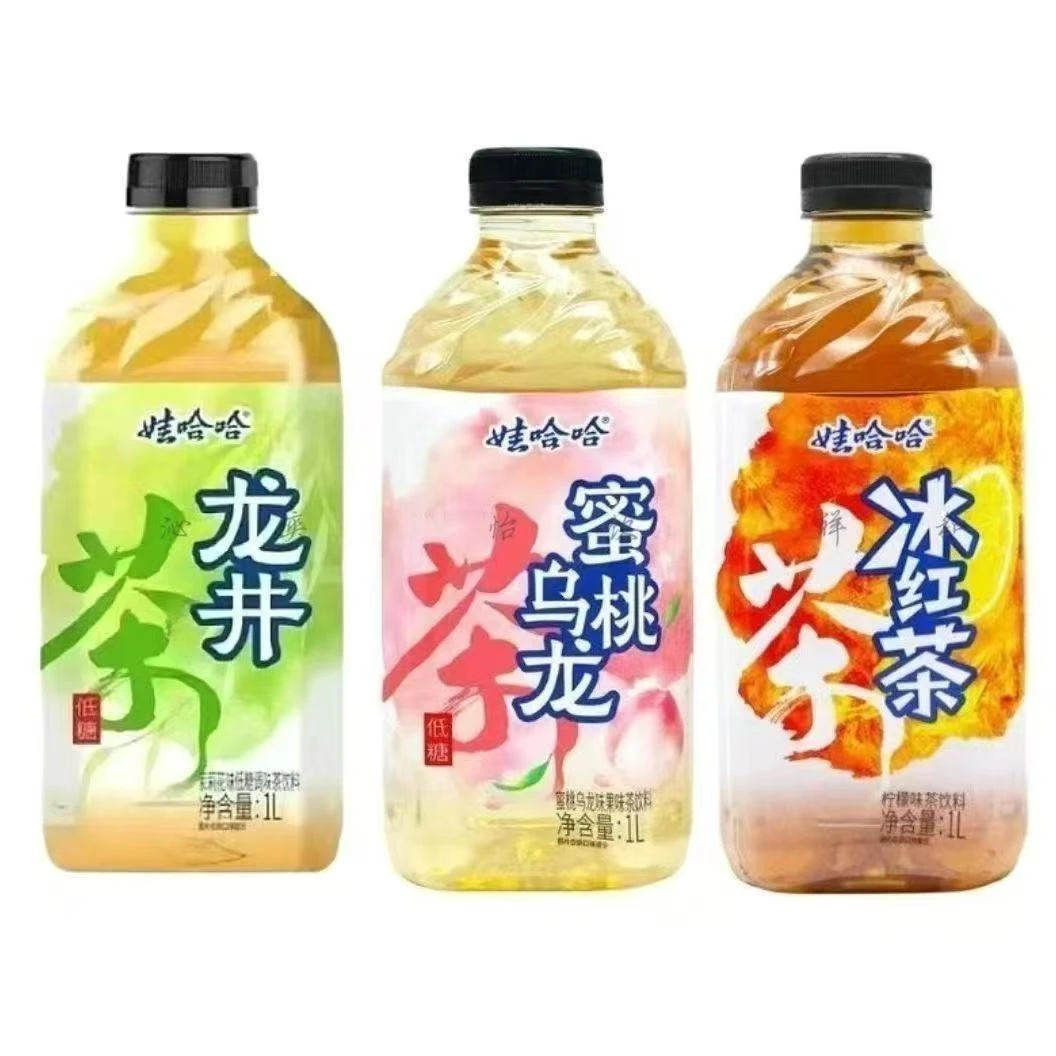 娃哈哈果茶饮料1L*6大瓶红茶蜜桃乌龙龙井茉莉花茶夏日解暑解渴茶