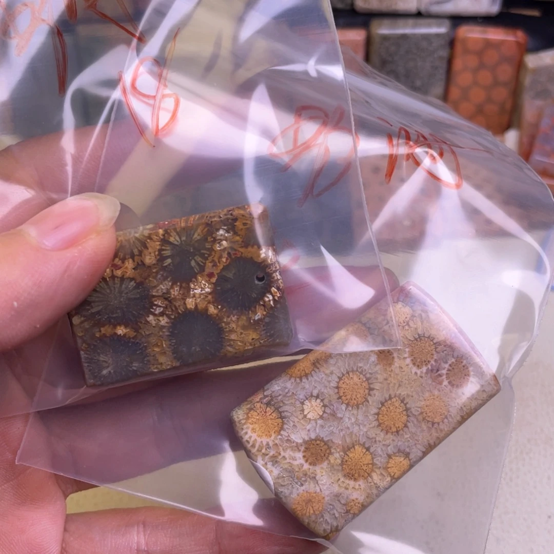 野***洲合金吊坠硅化玉精品8