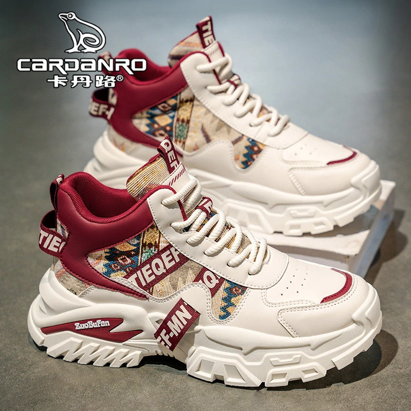 意大利卡丹路高帮男鞋冬季潮牌高级感休闲运动鞋青少年厚底老爹鞋