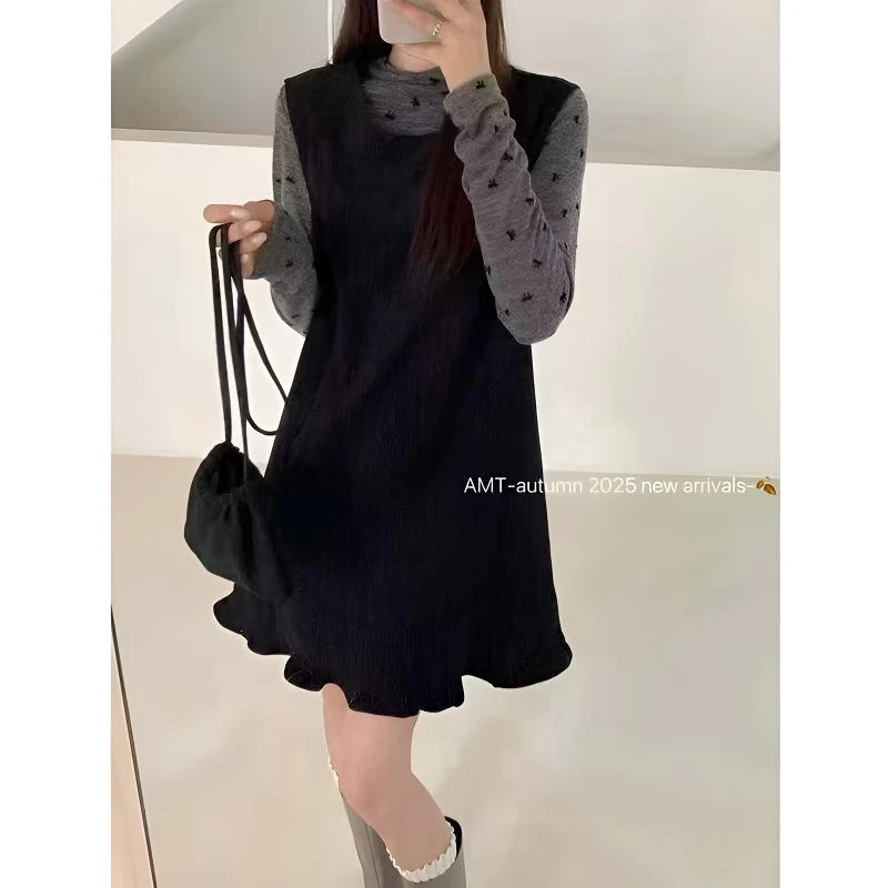 那简家1148 韩系chi蝴蝶结打底➕鱼尾背心裙➕包包三件套套裙