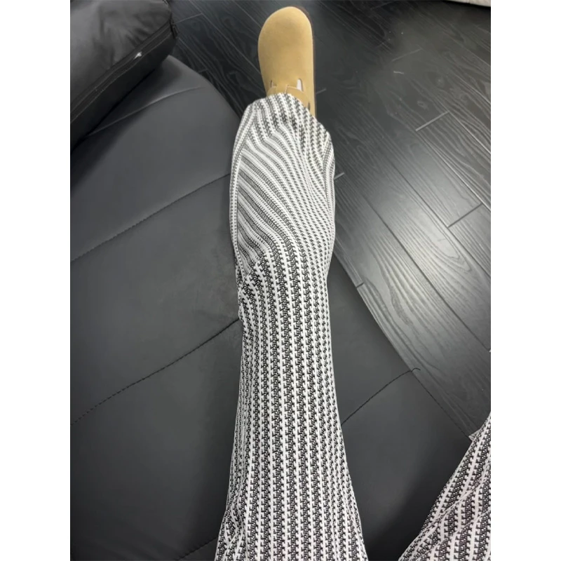 褶皱鱼骨纹美式休闲裤男女秋季高级感阔腿裤直筒宽松垂感裤子