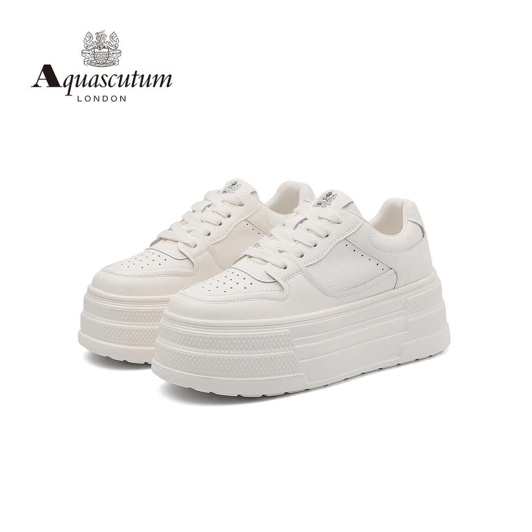 Aquascutum雅格狮丹 潮流百搭小白鞋女厚底增高板鞋时尚潮鞋女