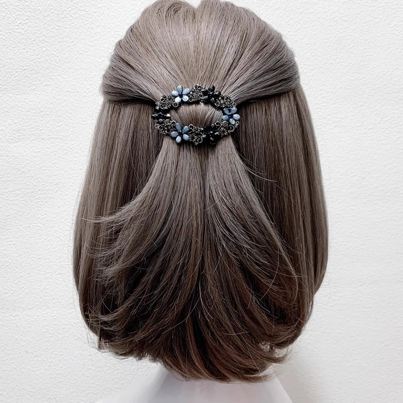 韩国夹子成人发夹头饰后脑勺弹簧夹椭圆发卡简约气质顶夹边夹发饰