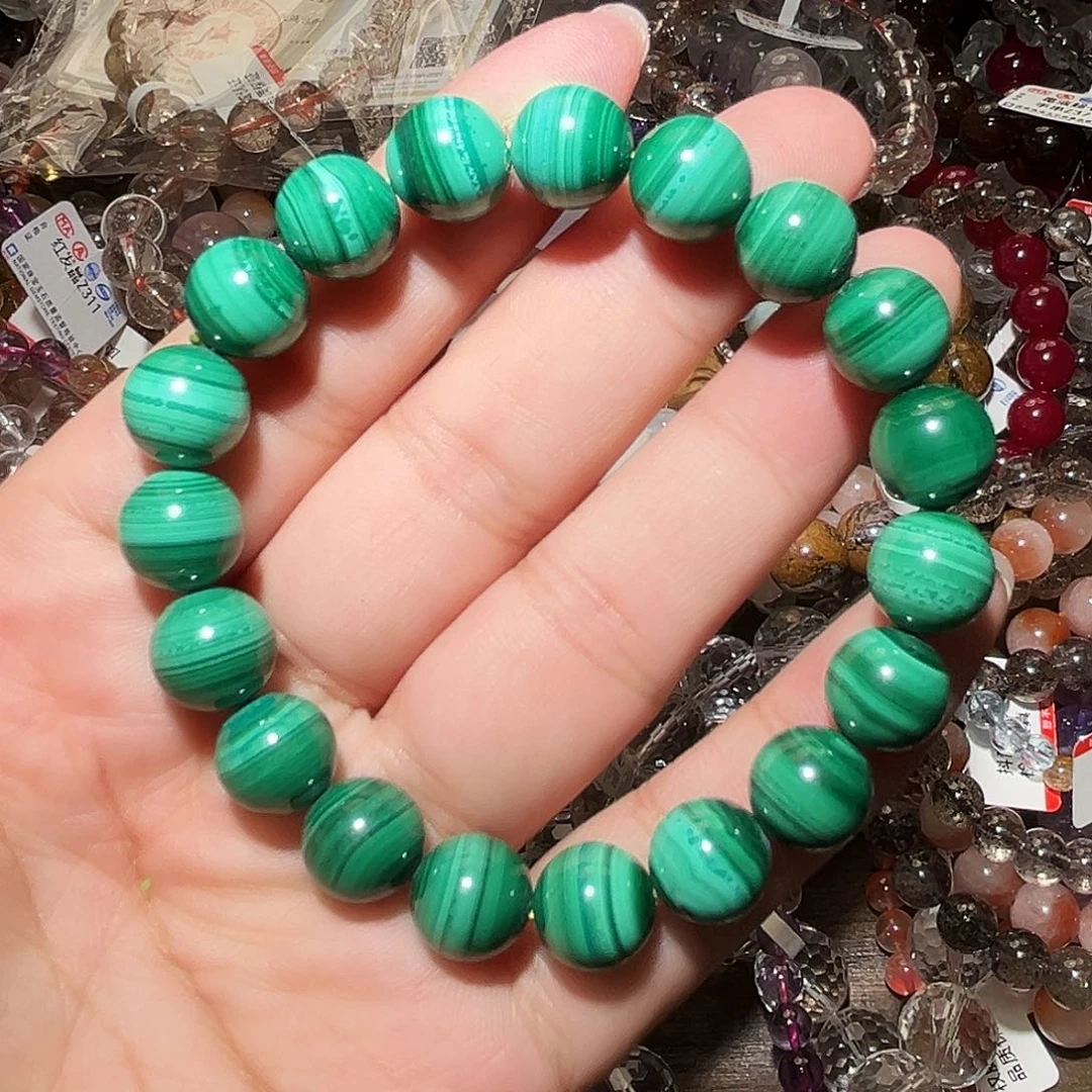 碧玺颈饰未镶嵌孔雀石10毫米