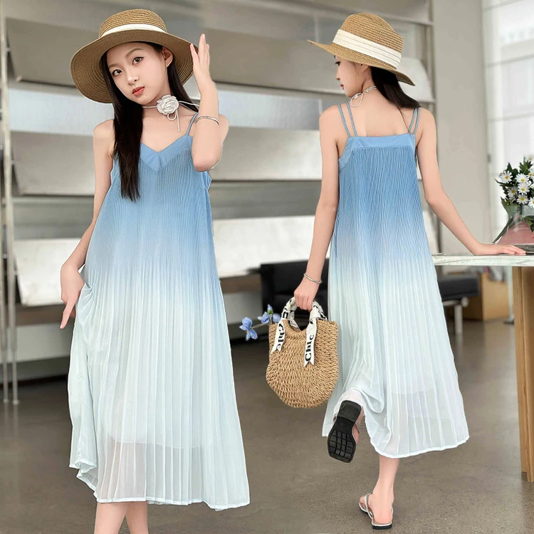 巴拉【断码】女童连衣裙夏装2025新款夏季小女孩沙滩裙洋气中